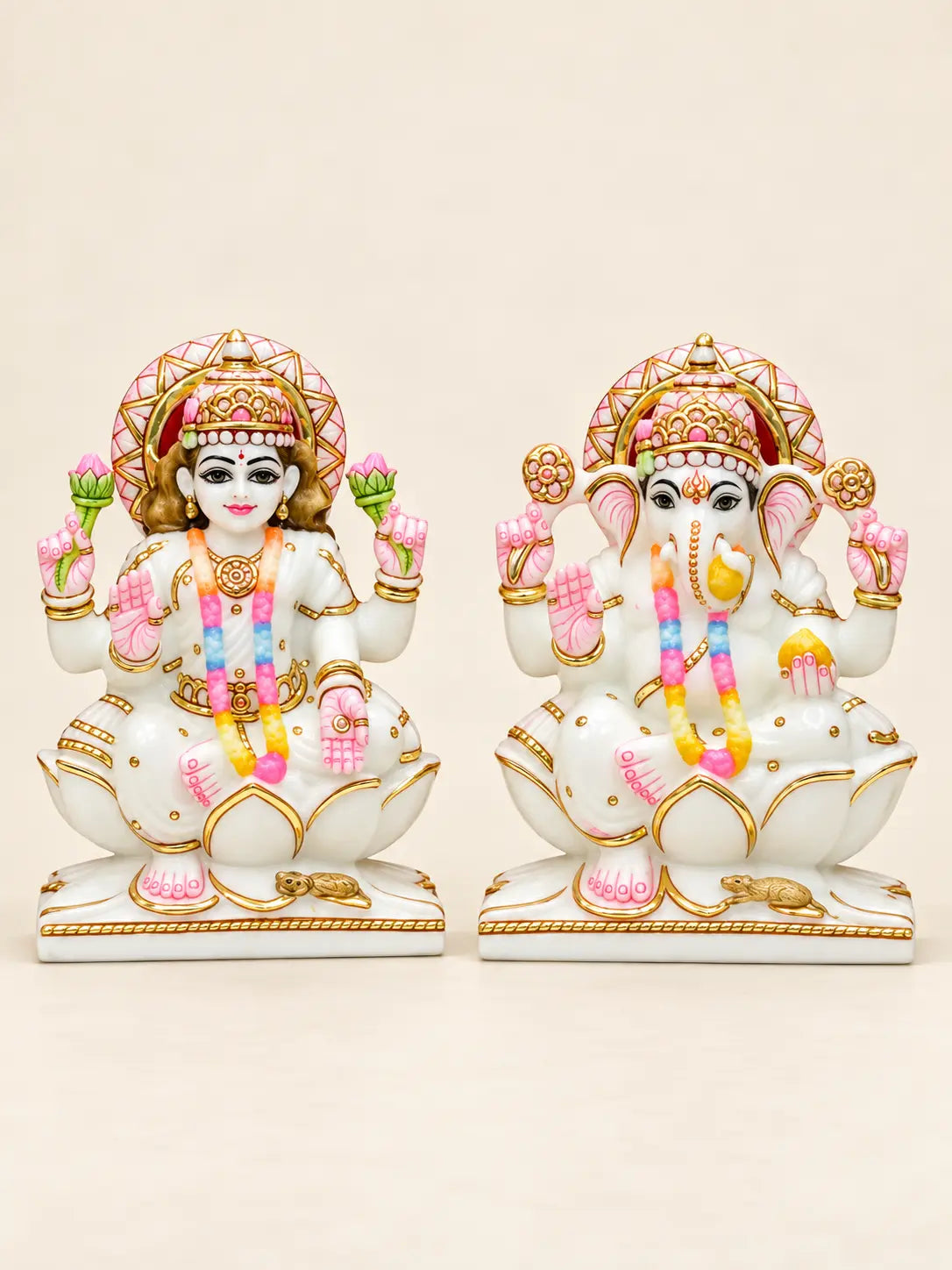 Lakshmi Ganesha marble pair — product view